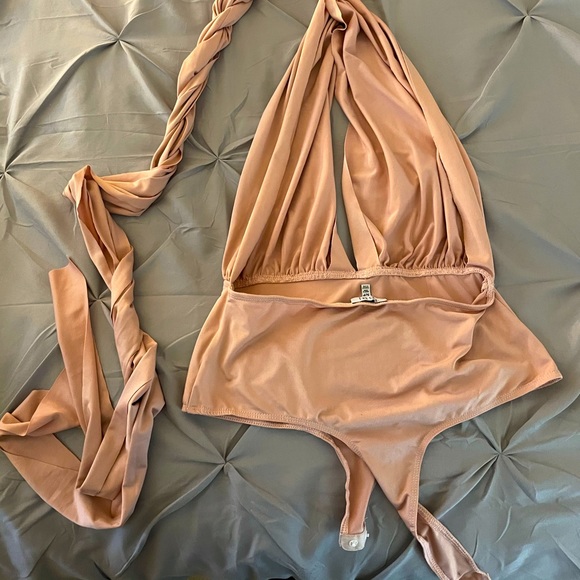 Tobi Wrap/Halter Open Back Bodysuit - Picture 2 of 4